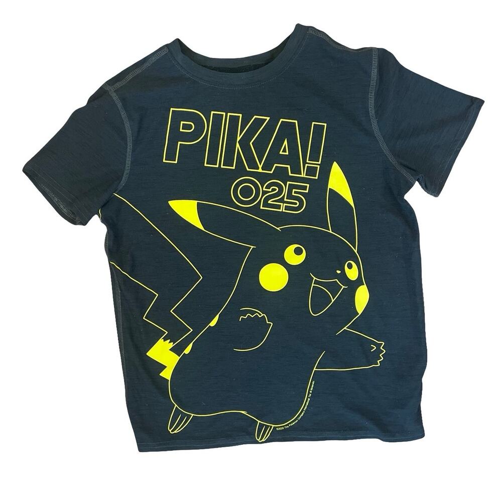 Old Navy Active Pokémon Pikachu Graphic Tee Size L (10–12)Black Breathe On Shirt